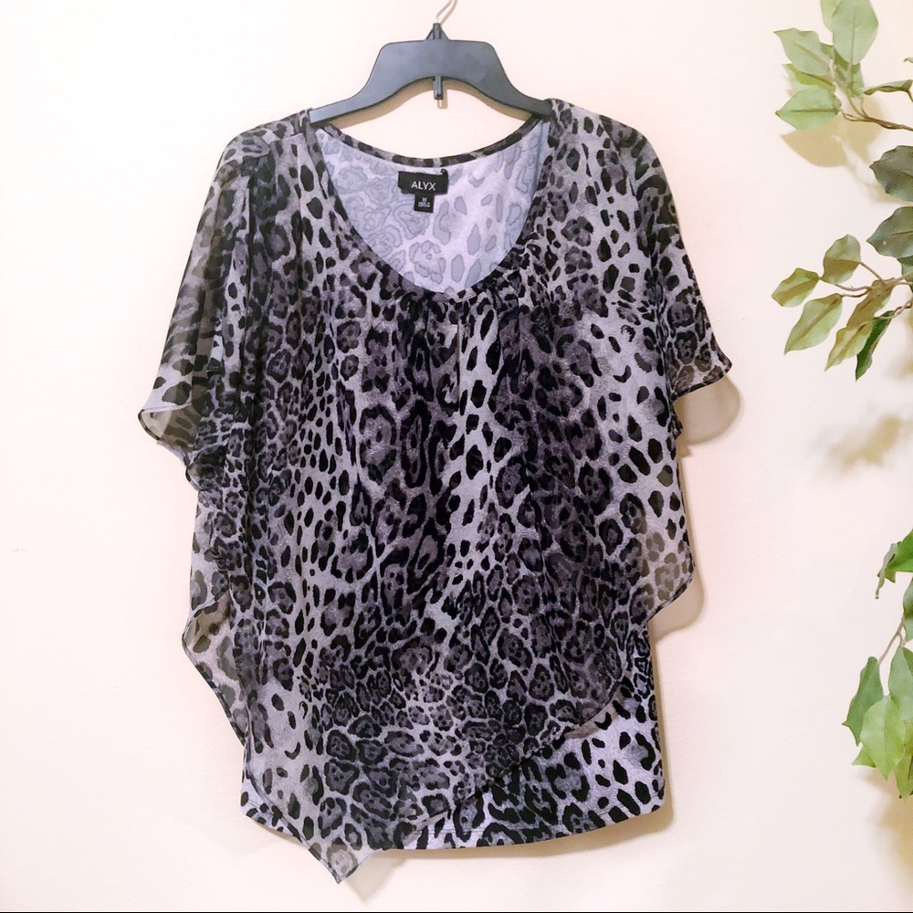 Alyx plus size animal print flowy top over tank
